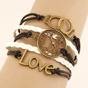 Bracelet Vintage Horloge/Menottes - Blanc bracelet
