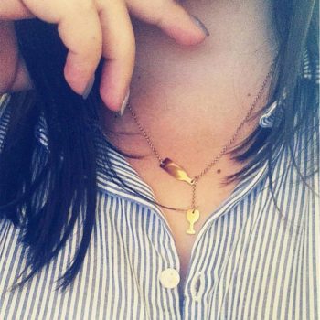 Collier bouteille de vin collier