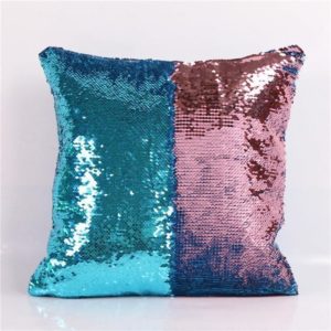 Housse de coussin magique 40cmx40cm / bleu/rose