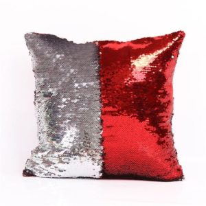 Housse de coussin magique 40cmx40cm / rouge/argent