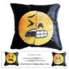 Housse de coussin magique dual-emoji dents/triste
