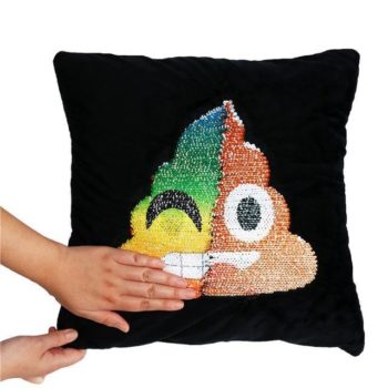 Housse de coussin magique dual-emoji poop
