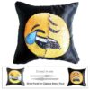 Housse de coussin magique dual-emoji rire/triste