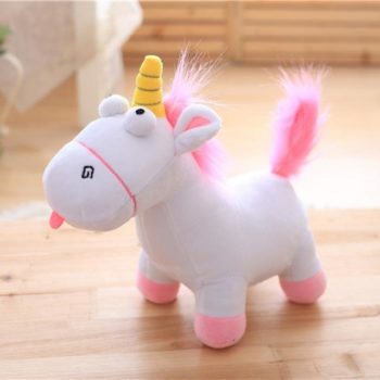 Peluche licorne 35cm Rose peluche