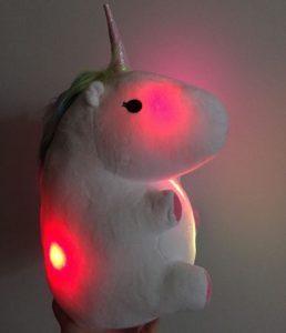 Peluche licorne lumineuse peluche