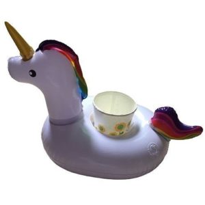 Porte-gobelet gonflable licorne sans oreilles bouée