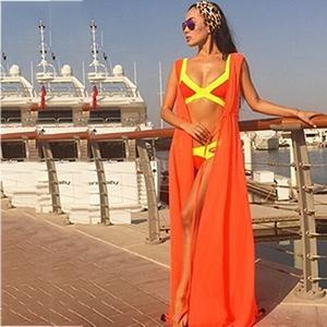 Robe de plage Orange - sans manches / Taille unique robe