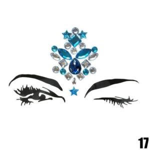 Strass visage autocollants 17 strass